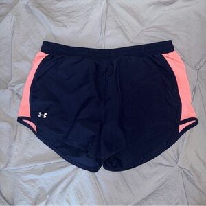 Under Armour Women's Navy and Pink Shorts | Size Medium